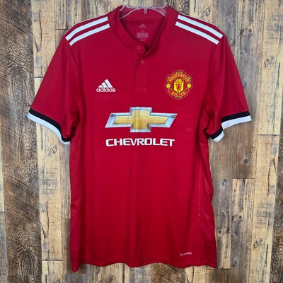 adidas MANCHESTER UNITED サッカーシャツ 新品 Mサイズ Manchester United 2017-18 Home Soccer Jersey Adidas BS1214 Men's M