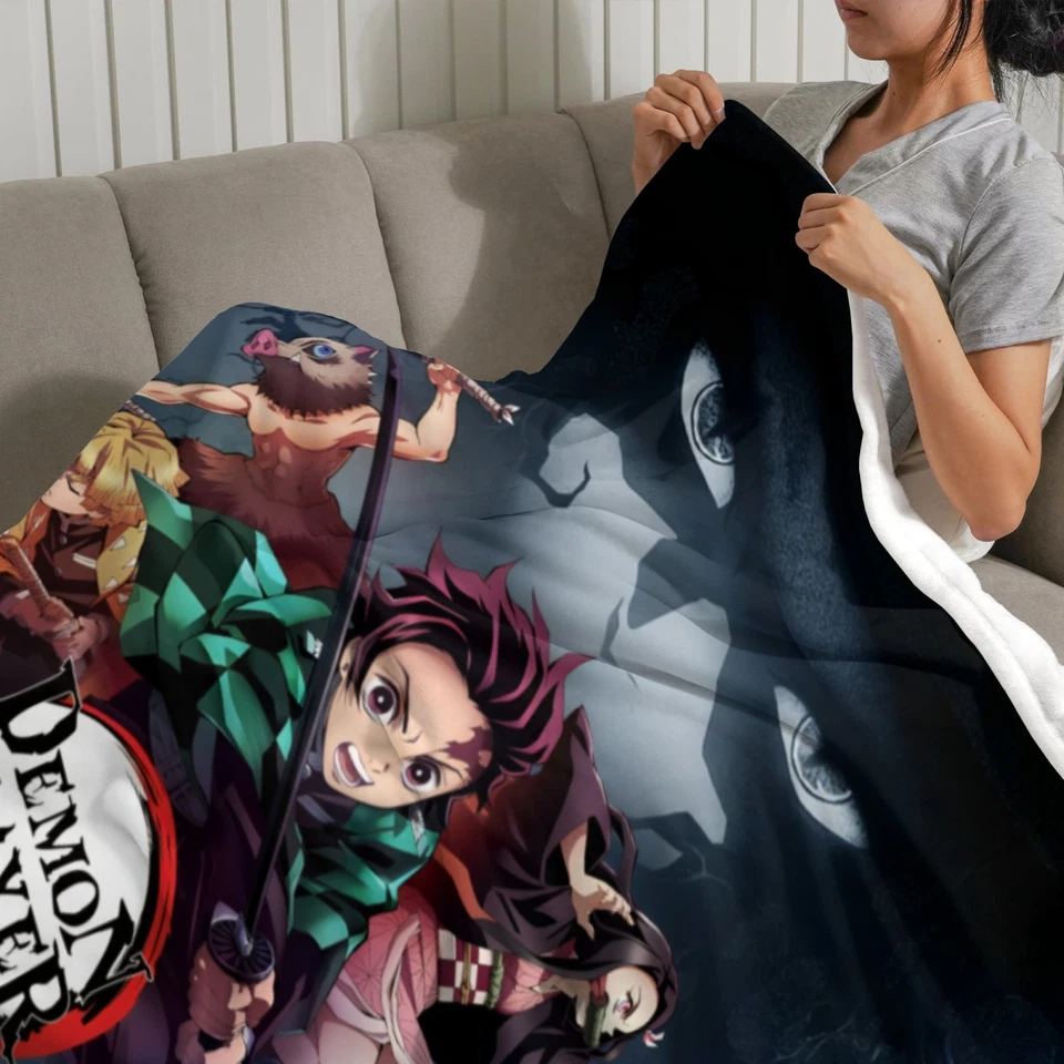 Demon Slayer: Kimetsu no Yaiba Super Soft Flannel Throw Blanket All Season Gifts - Image 3 of 4
