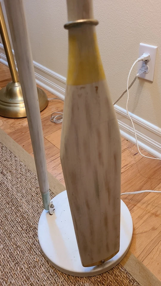 Rustic Boat Nautical White Blue Oar Floor Lamp, 60" Tall - Image 3 of 4