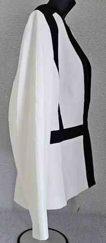 Le Suit Womens Blazer Jacket Coat Size 18 White Black Striped NEW - Picture 8 of 24
