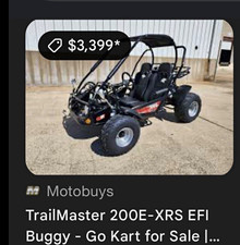 TrailMaster 200E XRS EFI 169cc Gas Off-Road 2-Seater Go Kart Buggy Black