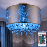 Deckenleuchte Deckenlampe Wohnzimmerlampe Dimmbar Fernbedienung Kristalle Led