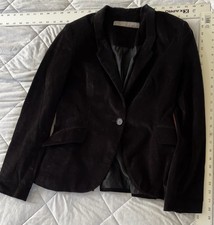 Zara Basic Men's Black Lined Blazer Jacket L Notch Collar Button Closure