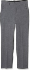 Van Heusen boys Flex Stretch Flat Front Dress Pants, Oxford Grey, 20 Slim
