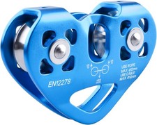 30 kN Zipline Pulley 6700LBS Zip Line Tandem Dual Trolley Kit for Cable  Rope