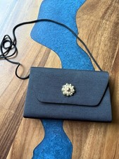 Vintage Women's Black Clutch with Rhinestone Accents Evening Bag Clutch Purse