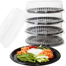 Avant Grub Heavy Duty, Recyclable 16 in. Serving Tray and Lid 5pk. Large, Bla...