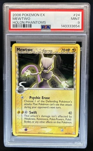 2006 Pokemon EX Holon Phantoms Mewtwo Delta Species #24/110 PSA 9