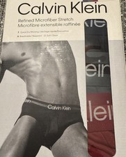 CALVIN KLEIN REFINED MICROFIBER  STRETCH XL 3 HIP BRIEF NEW MULTICOLOR