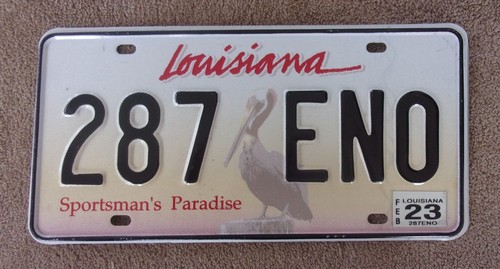 2023 LOUISIANA Pelican License Plate 287 ENO
