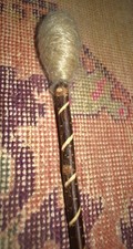 Shamanic Drum Beater Hazel Flax Felt Head Handmade OOAK Vegan Natural
