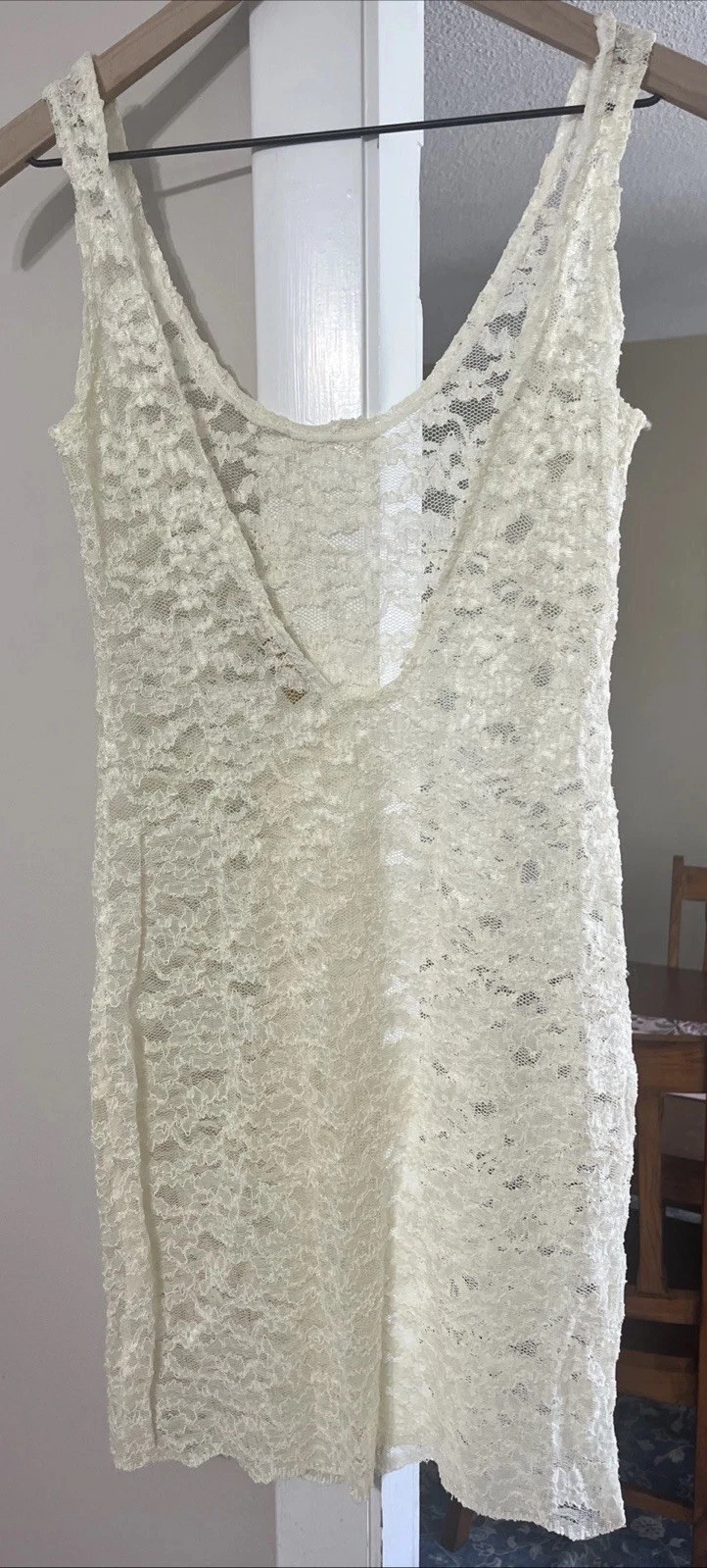 UNDERCOVER Abito Victoria's Secret G Label senza maniche bodycon slip pizzo floreale trasparente S