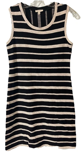 VETEMENTS Abito Carriera Donna Max Studio Taglia S Nero Bianco Righe Cotone Senza Maniche