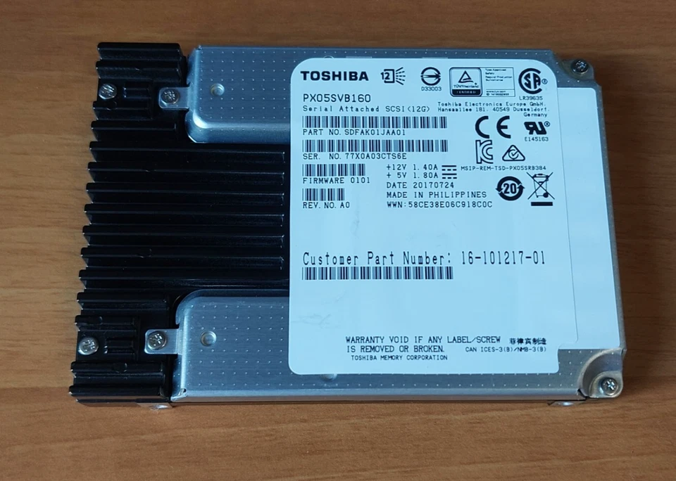 TOSHIBA (CISCO) 1.6TB 12G 2.5" MLC SAS SOLID STATE DRIVE (PX05SVB160)