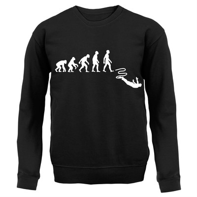 Evolution Of Man Bungee Jump - Kinder Hoodie / Sweater - Jumping Funny Love Pullover