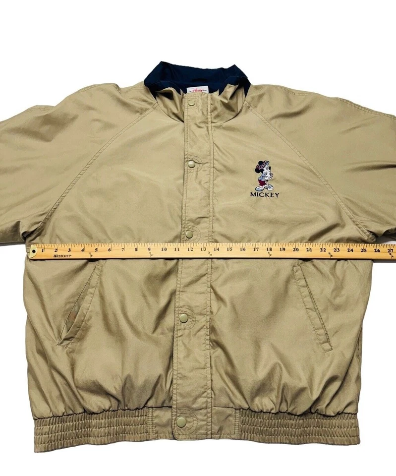 Куртка мужская Disney Store XXL желтовато-коричневая с вышивкой Mickey Mouse на молнии вентилируемая - Изображение 4 из 4