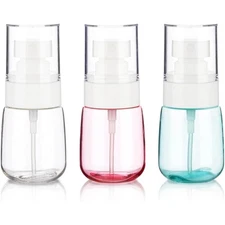 Small Fine Mist Spray Bottles 1oz 3 Pack Empty Travel Size Plastic Refillable