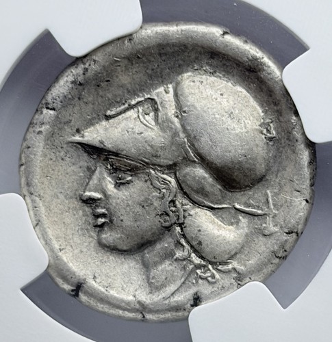 Moneda griega antigua de plata Corinthia Pegaso y Atenea caballo volador elección NGC D83 - Imagen 1 de 6