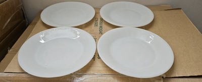     Vintage Set Of 4 Fire King Ivory White Oven Ware Glass Dinner Plate 9 