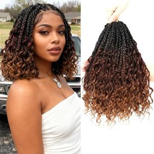 Goddess Box Braids Crochet Hair for Black Women 10Inch 10 8Packs , 1B/33/30