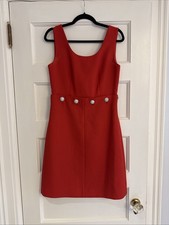 Tory Burch Red Dress Size 4 Pencil With Embellishment
