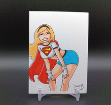 Original SUPERGIRL Pinup Artist Sketch Card 1/1 David Icon - PSC - ACEO - ATC