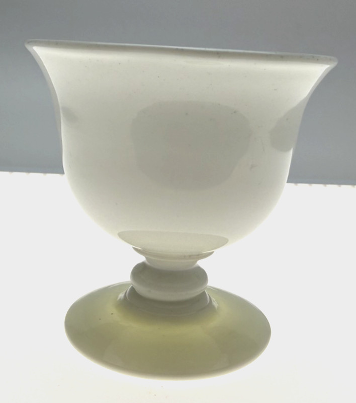 Boston Sandwich Opaque White Blown Flint Glass Salt Pedestal c.1840-1860