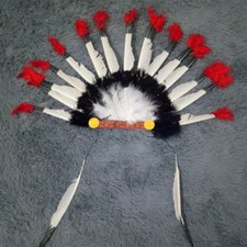 Native American Chief Headdress Cosplay Indian Costume Artificial Feather H TJPK