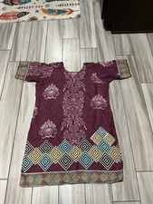 Cotton Flower salwar kameez with dupatta Set, 44  Bust, 35  Long, Short Sleeve