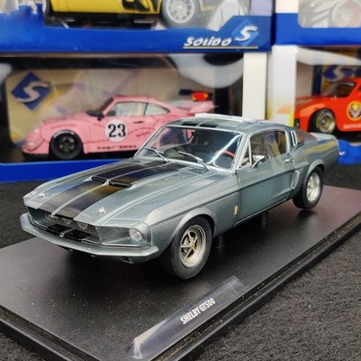 AUTO SOLIDO FORD MUSTANG SHELBY GT500 GREY BLACK STRIPES 1967 1:18 NEU BOX
