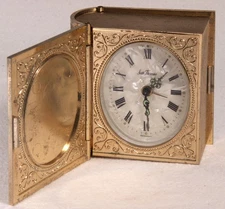 Vintage SETH THOMAS Gold-Tone Book-Style Alarm Clock, Tested, Works