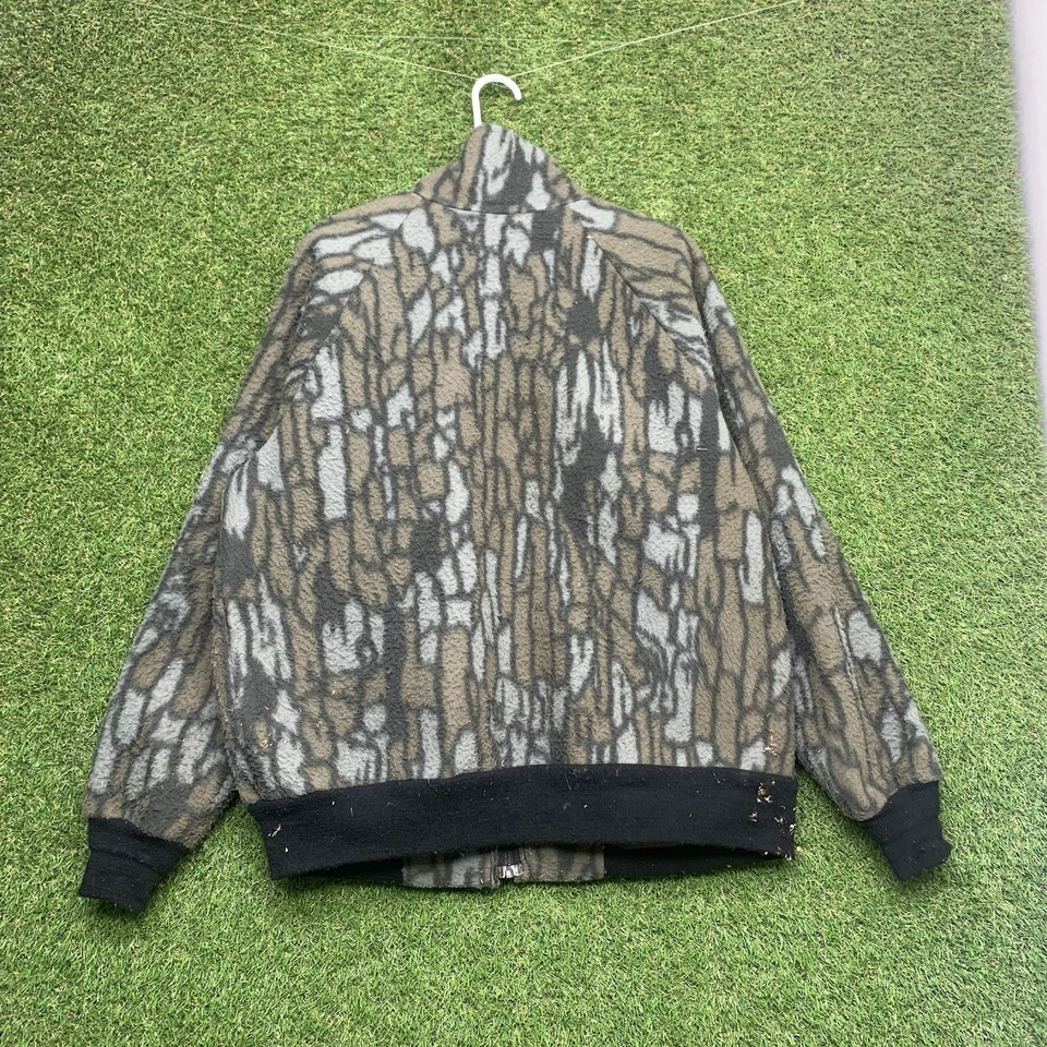 Chaqueta Remington De Colección Para Hombres XL TreBark Camuflada Polar Vellón Hecha en EE. UU. Caza Foto 2 de 4