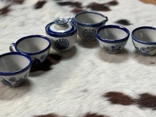 Vintage Mexican Ceramic Tonala 6 Piece Tea Set Signed