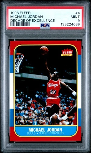 1996 FLEER DECADE OF EXCELLENCE #4 MICHAEL JORDAN PSA 9