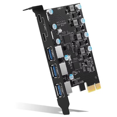 IRhasta USB 3.2 Gen1 PCIe Expansion Card 5-Port USB-C/USB-A 5Gbps
