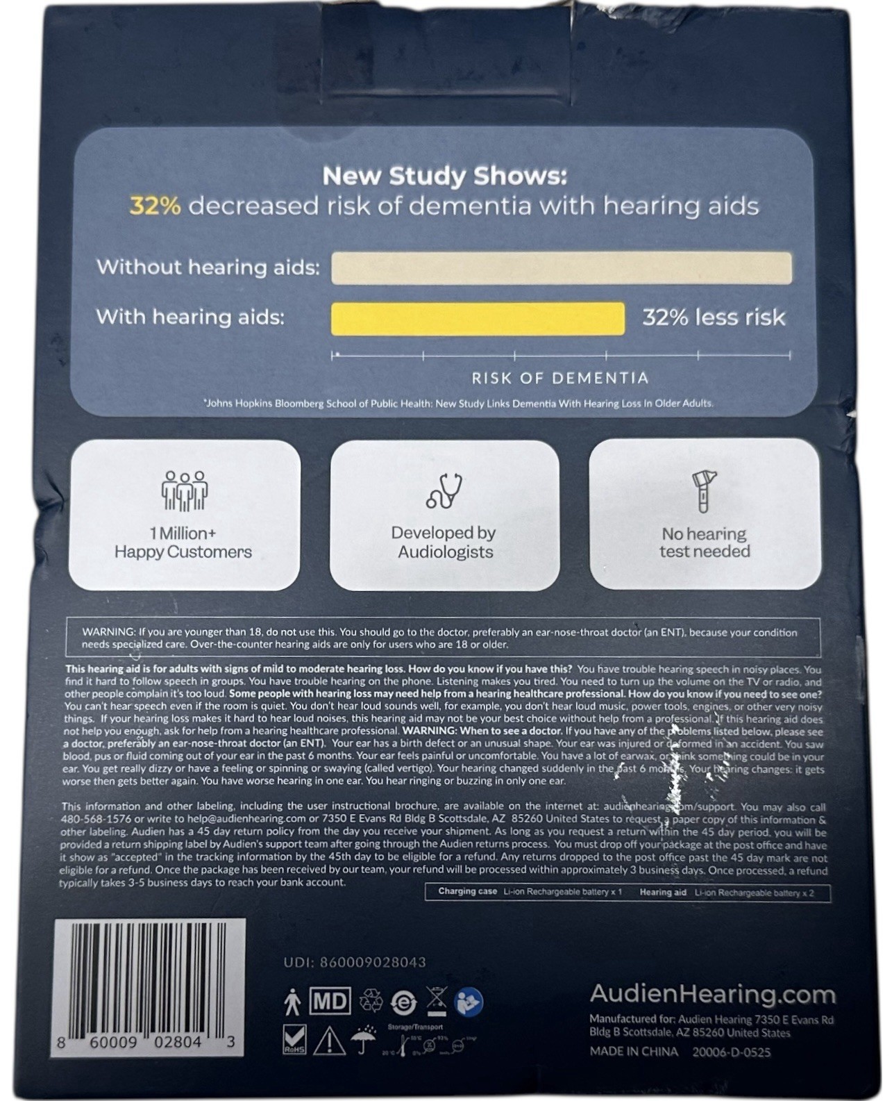 Audien ATOM PRO 2 Wireless Rechargeable OTC Hearing Aid New Sealed