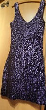 Damen Party Kleid Sylvester lila Pailetten Gr...