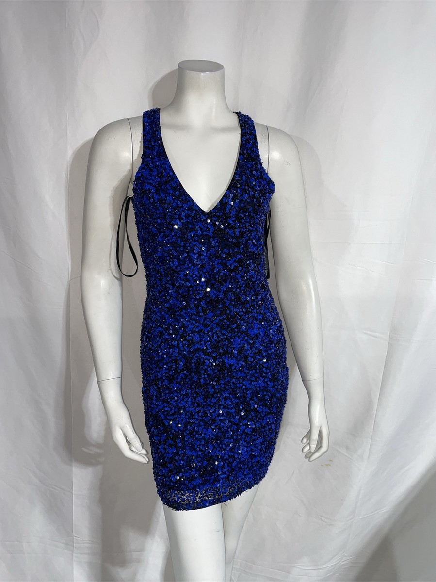Parker Mini Dress Sequin Embellished Sleeveless V Neck Size XS