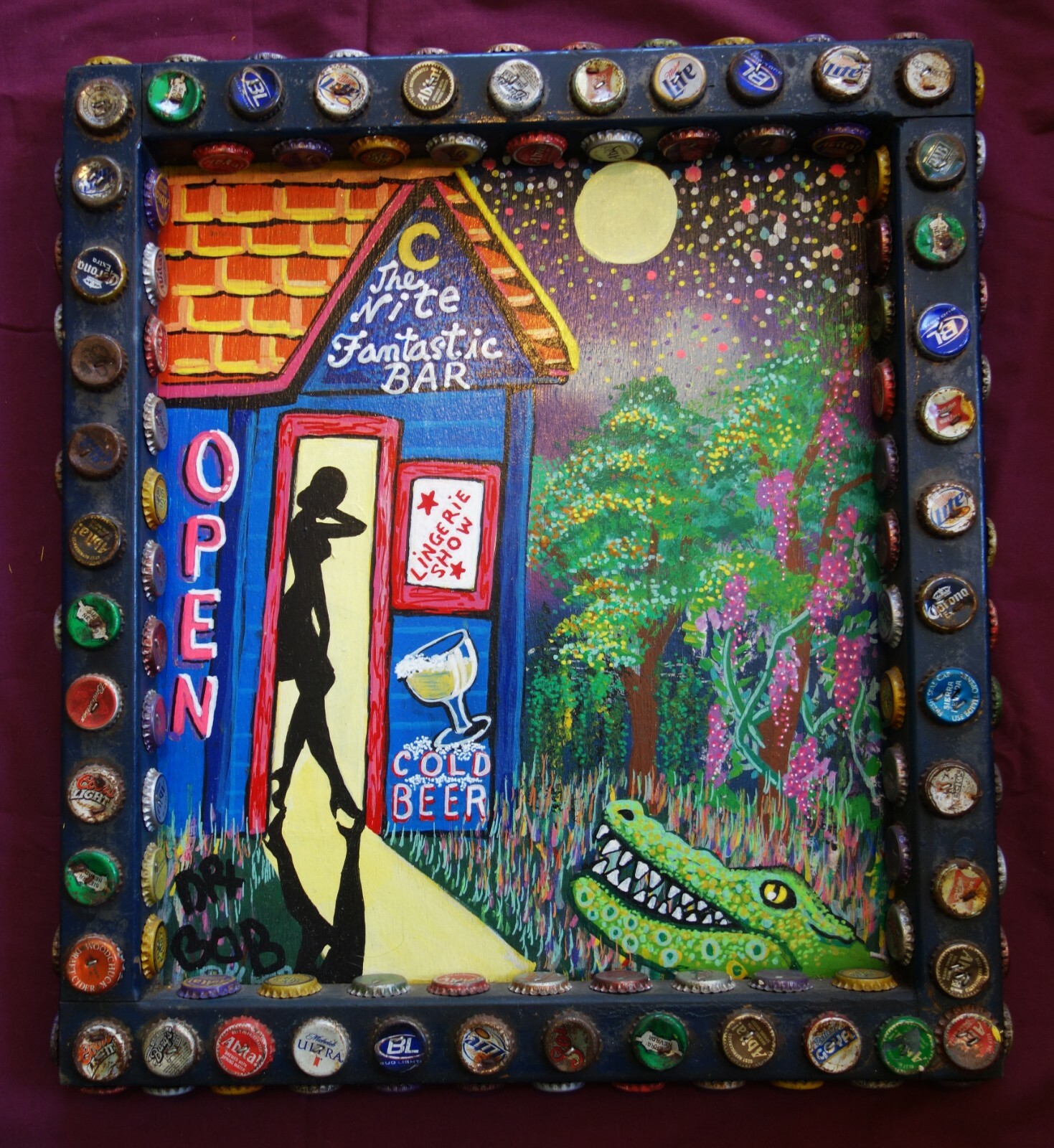 SWAMP BURLESQUE New Orleans Voodoo Louisiana Folk Art Original Painting DR.  BOB | eBay