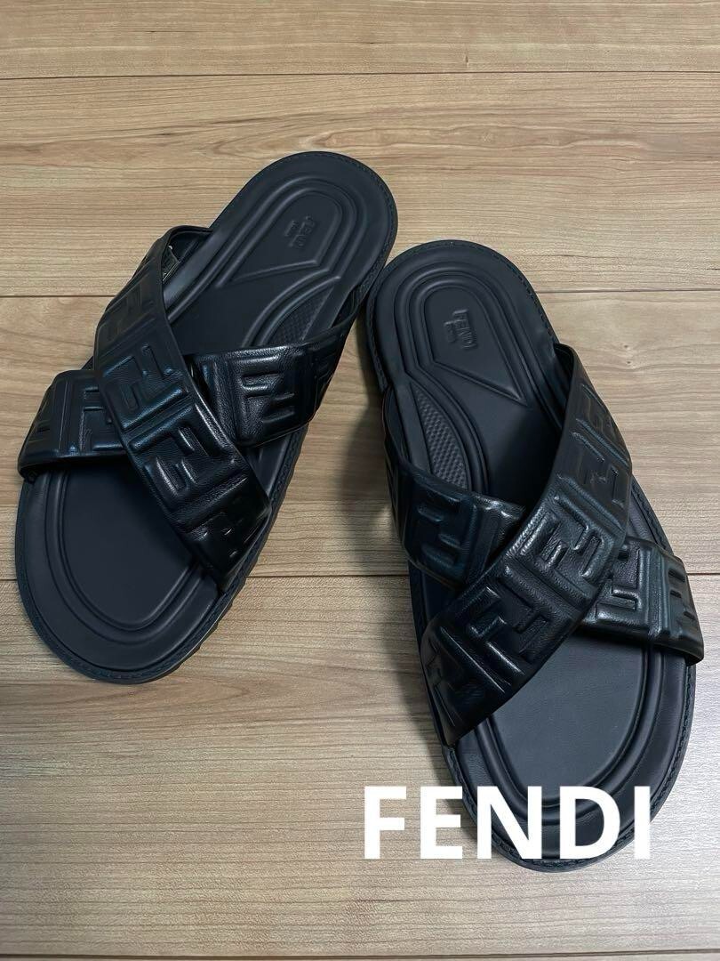 FENDI Embossed Zucca Pattern Cross Belt Sandals 27Cm | eBay