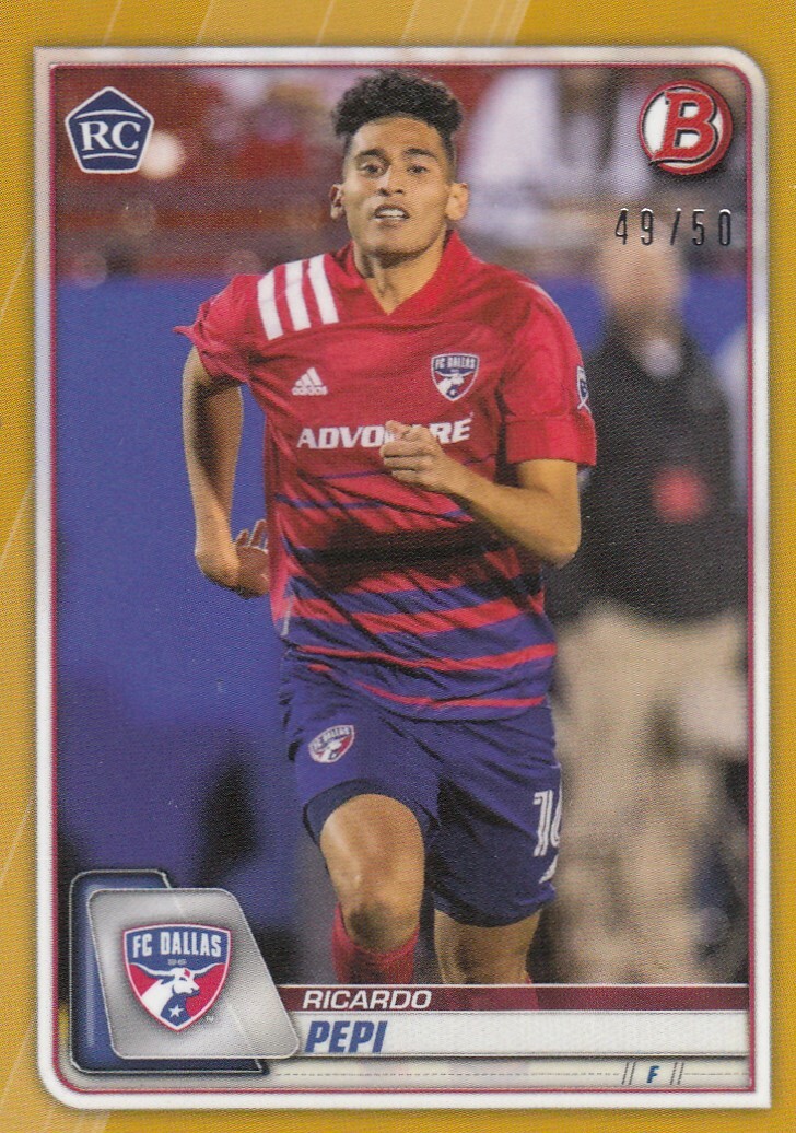 2020 Topps Bowman MLS #62 Ricardo Pepi FC Dallas True Rookie Gold 49/50 USMNT