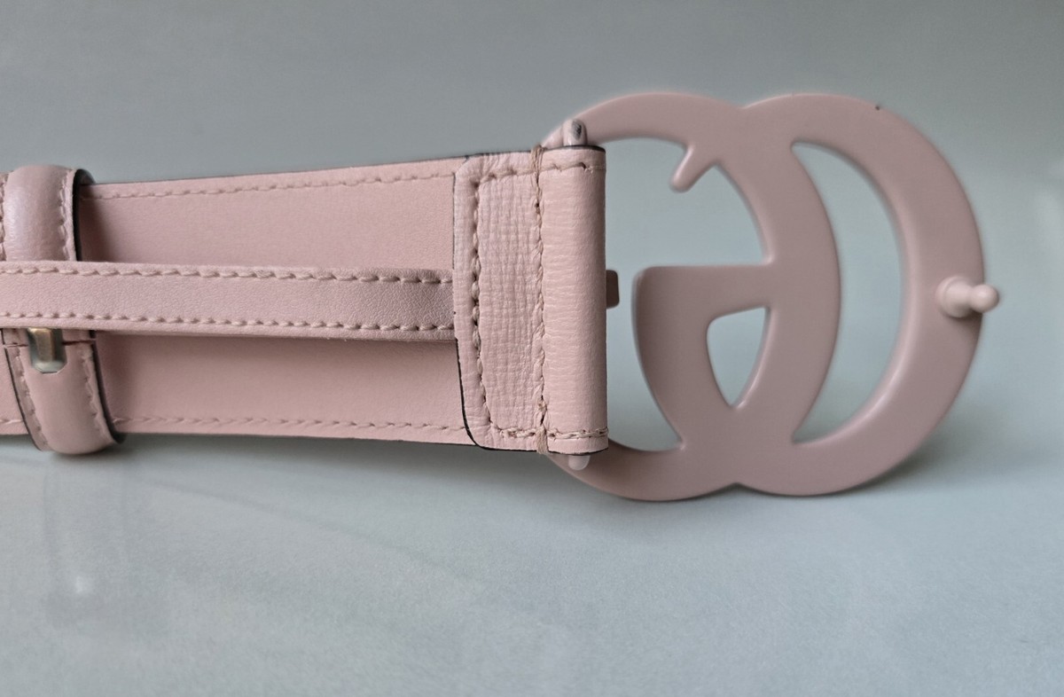 Gucci Belt 75 30 GG Marmont Buckle Perfect Pale Pink Leather Sold