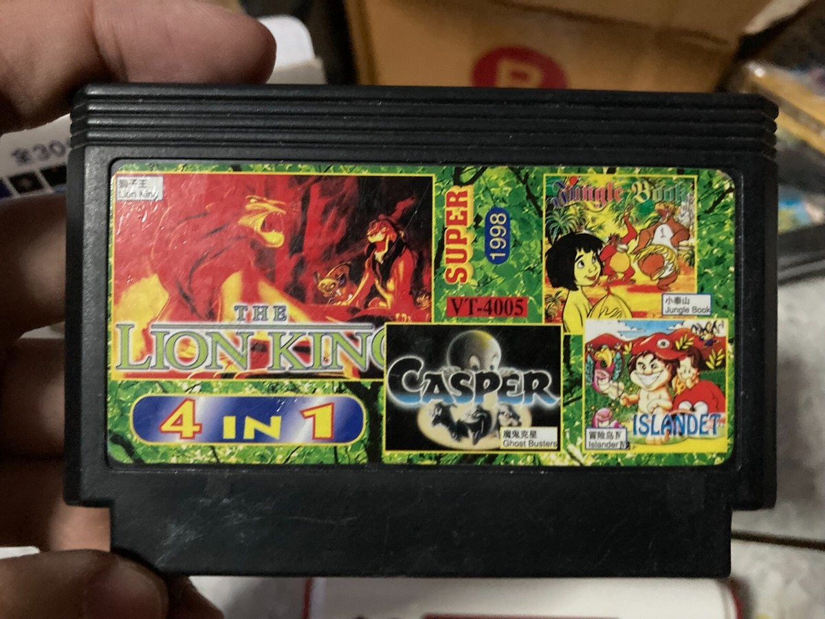 SSD3台、yunn⭐︎kids LIFE Famicom NES Game 1998 VT-4005 4in1 Lion King,Jungle Book
