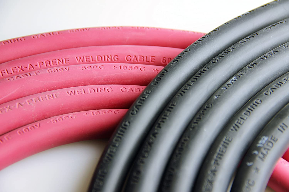 EWCS 2/0 Schweißkabel – Premium Extra Flexibel, 600V, Combo Pack Schwarz+rot, Je 25 Fuß (7,6m)