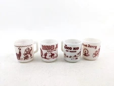White Milk Glass Kid's Mug Cup Lot The Cisco Kid And Pancho Ranger Joe Tom