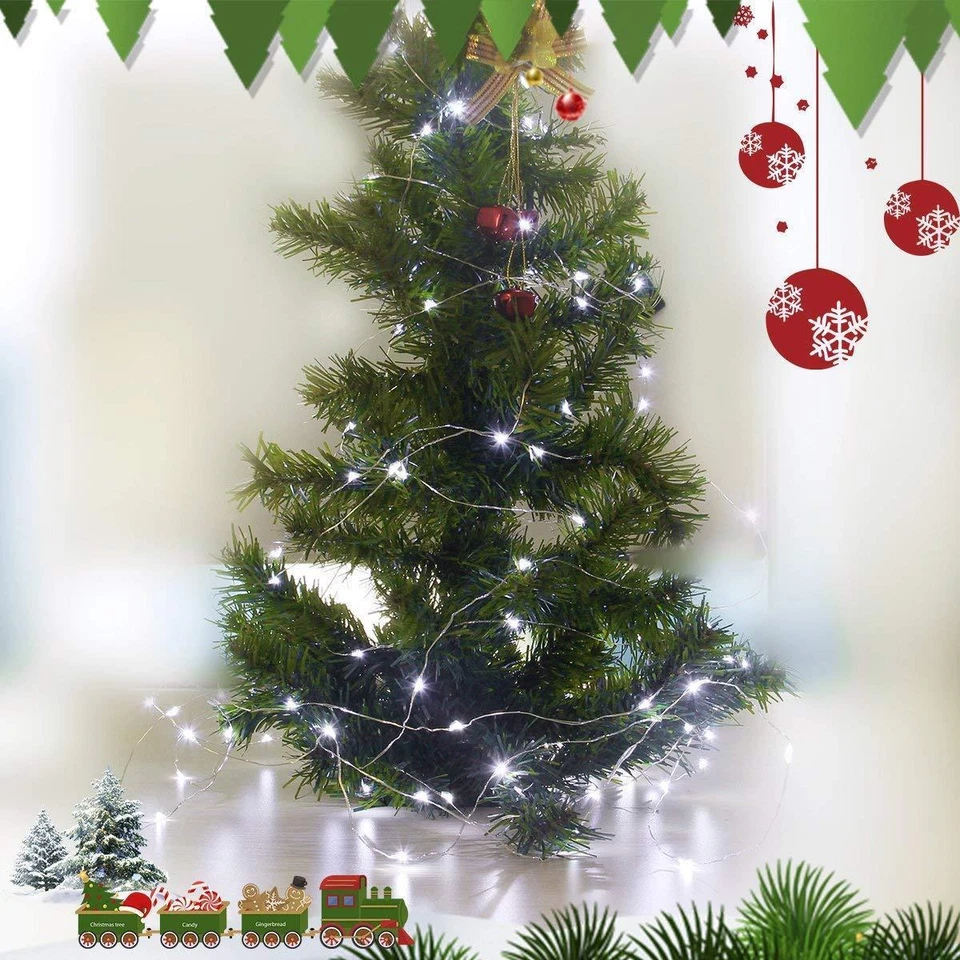 Cadena de luces solares LED impermeables para decoración de jardín de fiesta de Navidad cable de cobre Foto 4 de 4