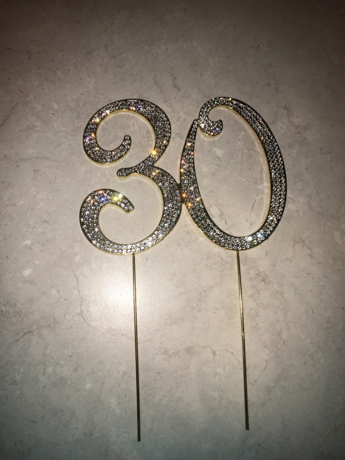 30 RHINESTONE CRYSTAL GOLD NUMBER CAKE TOPPER DECORATION | eBay