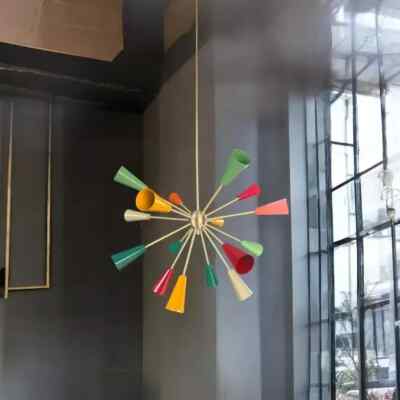 Multicolored 16 Arms Sputnik Classic Chandelier Matte Finish Lamp Italian Light