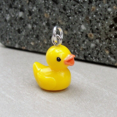 Rubber Ducky Charm - Resin Yellow Duck Charm - 3D Duckling Pendant Jewelry
