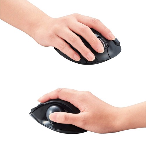 ELECOM M-XT3DRBK Wireless Trackball Mouse, 6-Button with Smooth Tracking Functio - Picture 3 of 6